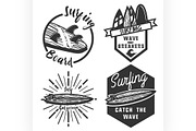 Vintage surfing emblems