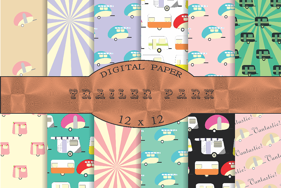Trailer park patterned paper in Patterns - product preview 8
