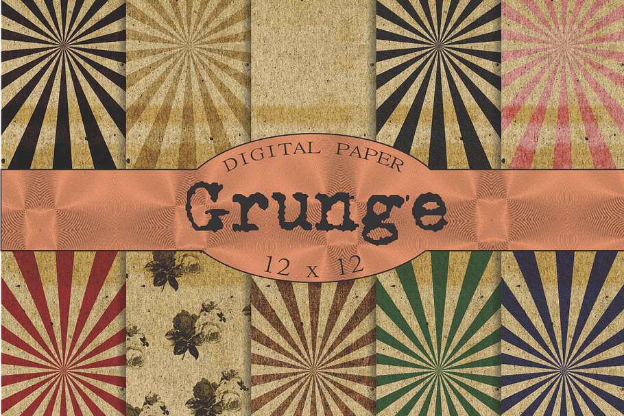 Grunge backgrounds with starbursts