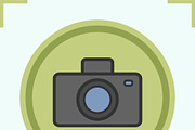 Photo camera color icon. Vector