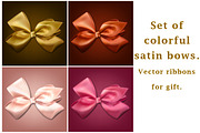 Colorful satin bows for gift.