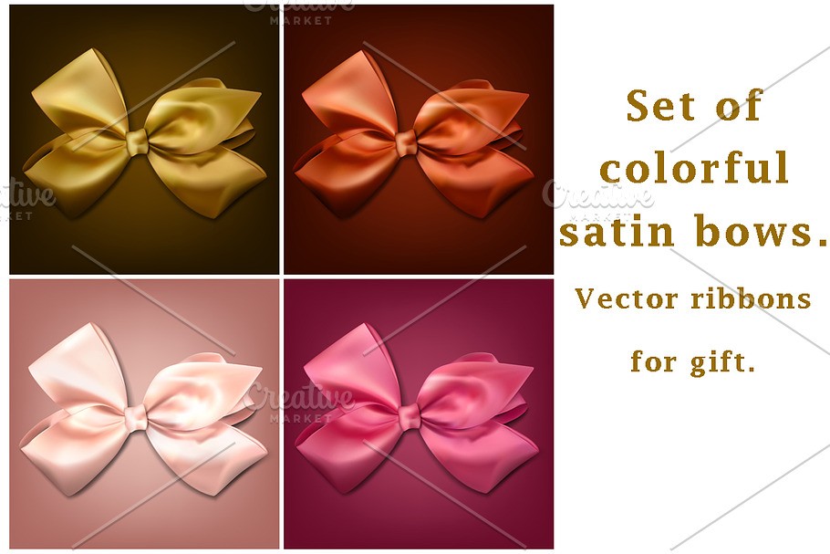 Colorful satin bows for gift. in Illustrations - product preview 8
