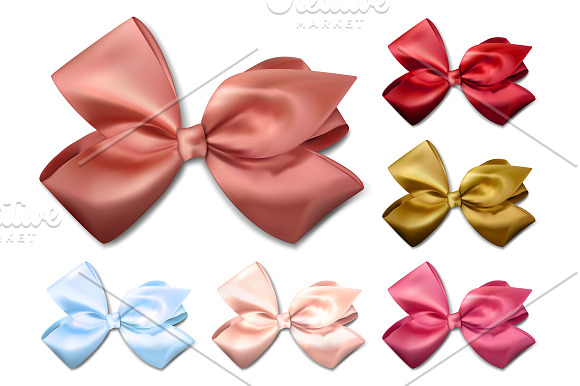 Colorful satin bows for gift. in Illustrations - product preview 1