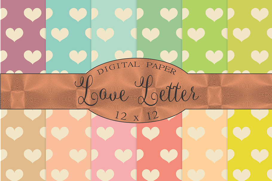 Love letter, heart patterns
