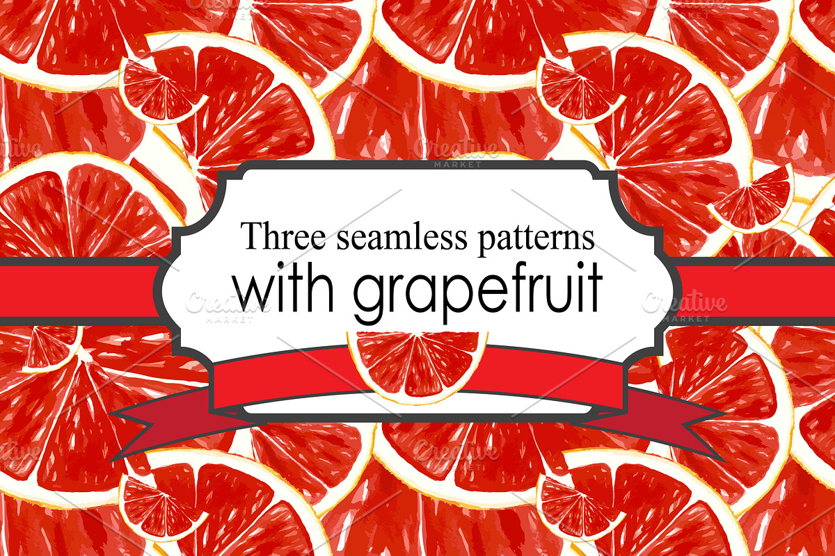 seamless patterns with grapefruit in Patterns - product preview 8