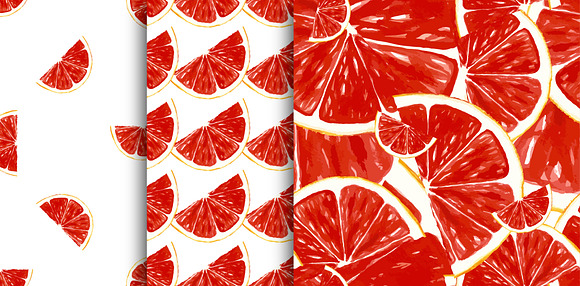 seamless patterns with grapefruit in Patterns - product preview 1