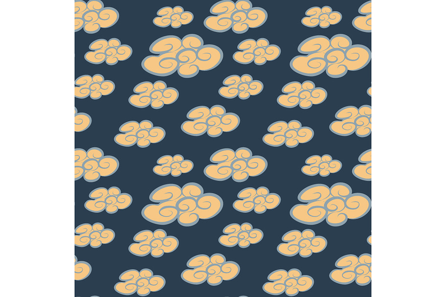 Seamless pattern of yellow cloud in Patterns - product preview 8