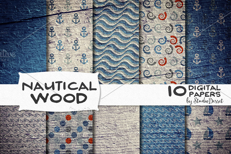 Nautical Wood- Digital Papers in Textures - product preview 8