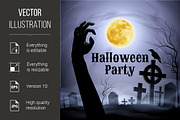 Halloween Party on a spooky graveyar
