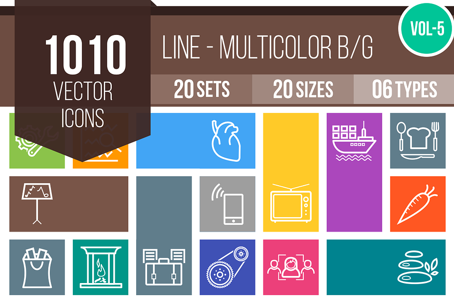 1010 Line Multicolor Icons (V5)