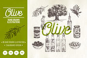 Olive.Hand drawn illustrations.