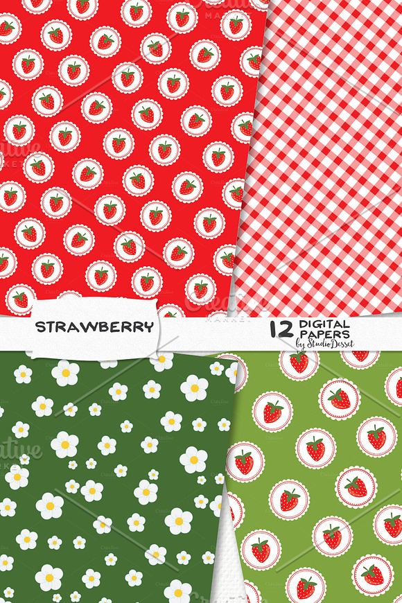 Strawberry - Digital Papers in Patterns - product preview 1