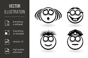Four cartoon of abstract emotions
