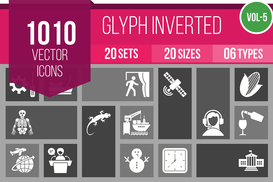 1010 Glyph Inverted Icons (V5)