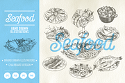 Hand drawn seafood illustrations