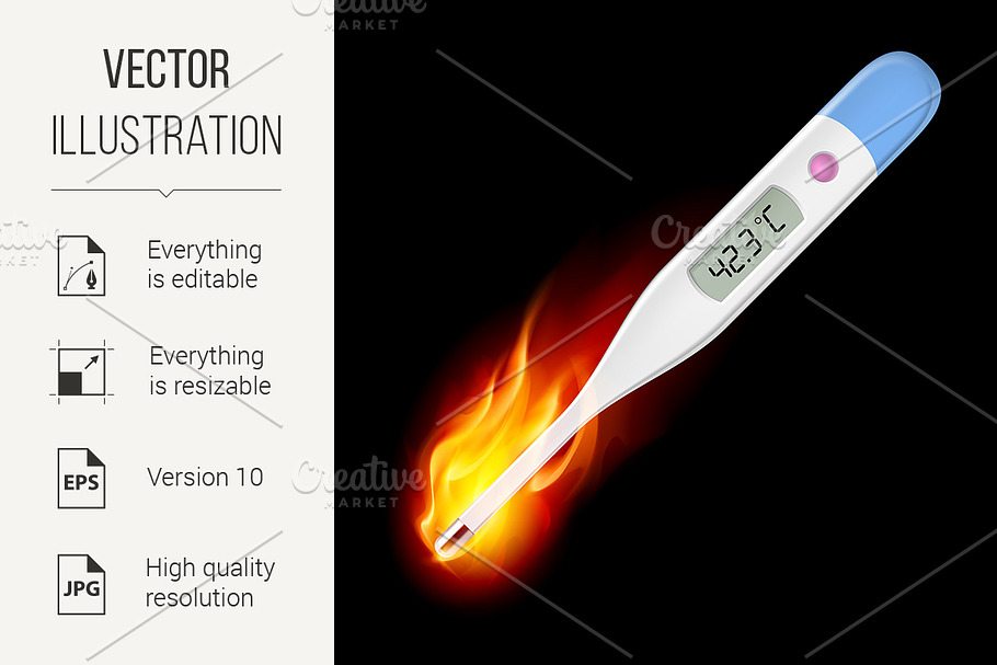 Electronic thermometer in Graphics - product preview 8