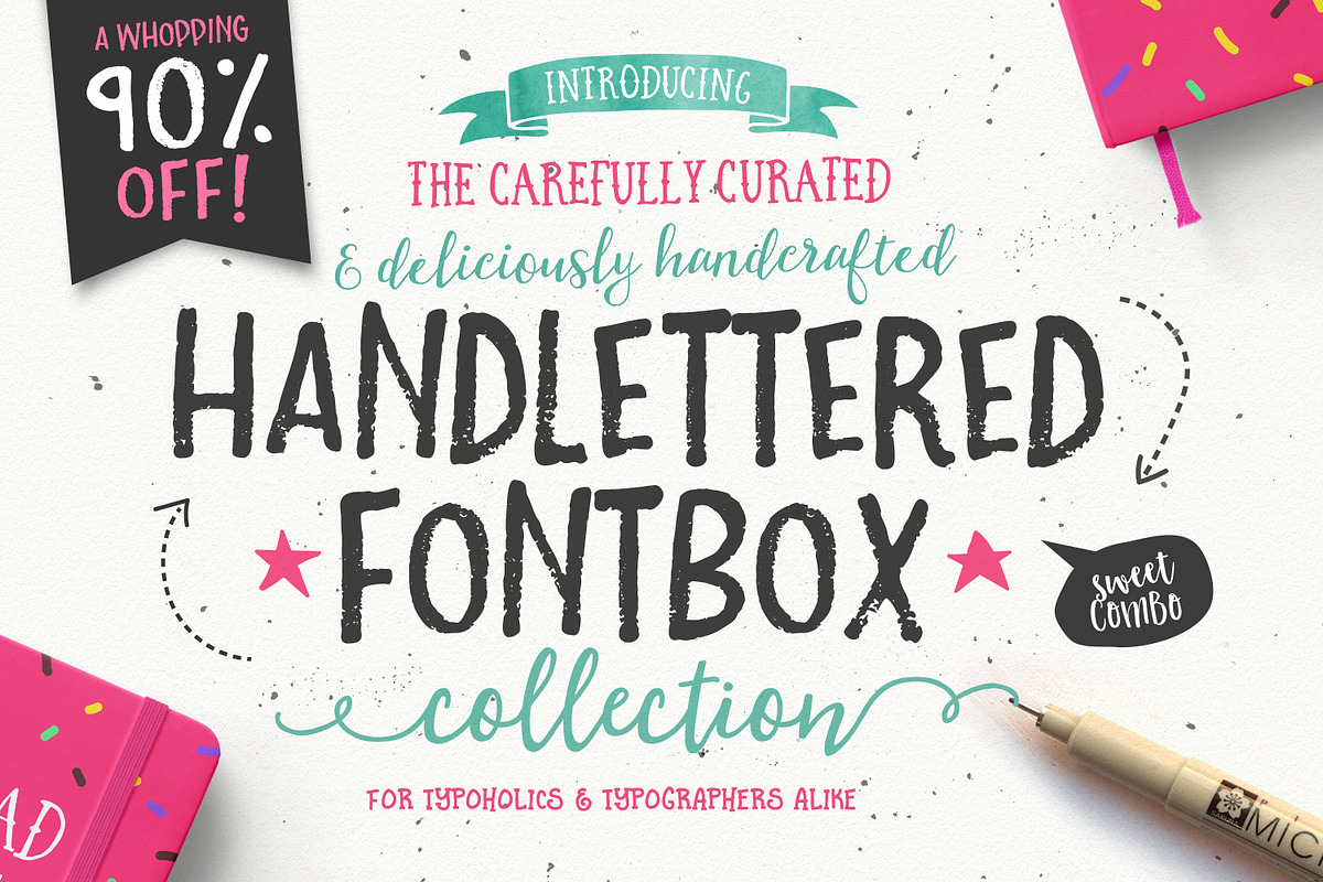 90% OFF- The Handlettered Fontbox in Hand-lettered Fonts - product preview 8