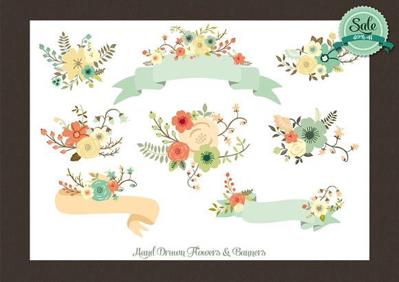 40 % off: Flowers & Floral Elements in Illustrations - product preview 1