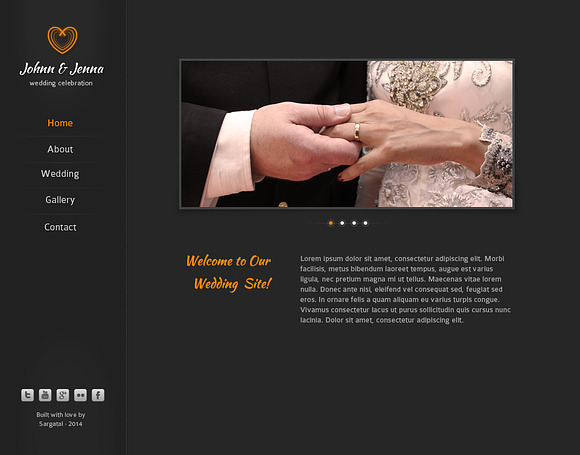 Modern Wedding - Black Version in Website Templates - product preview 1