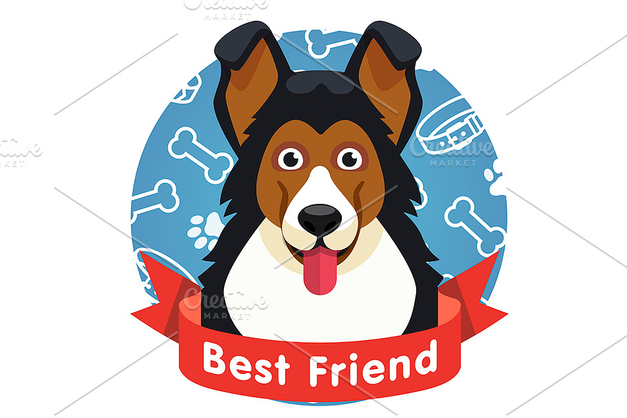 Dog pet face in Illustrations - product preview 8