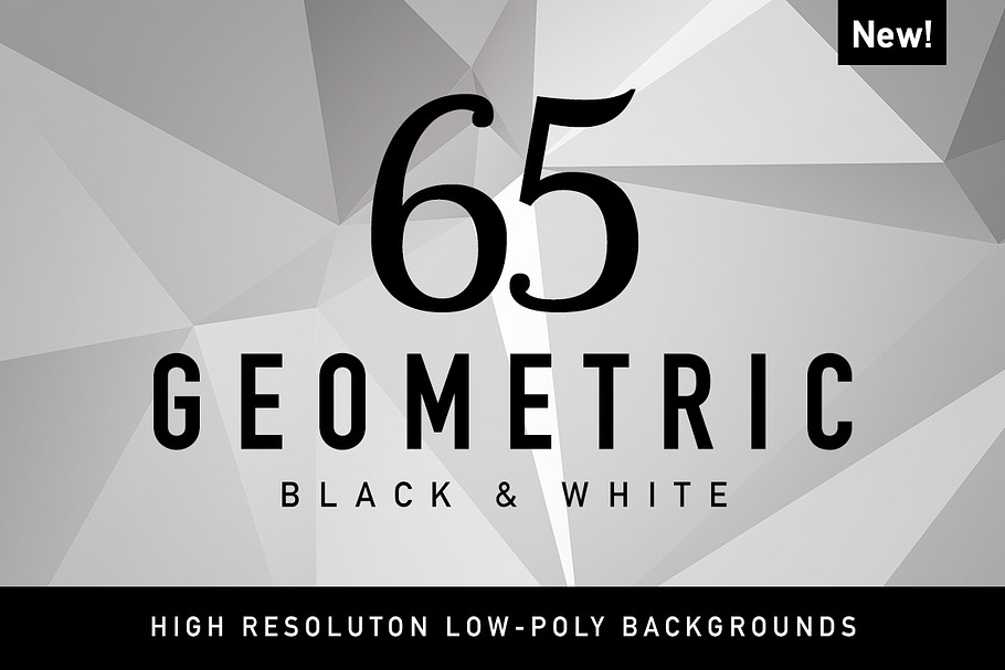 Polygon Geometric Black & White 65 