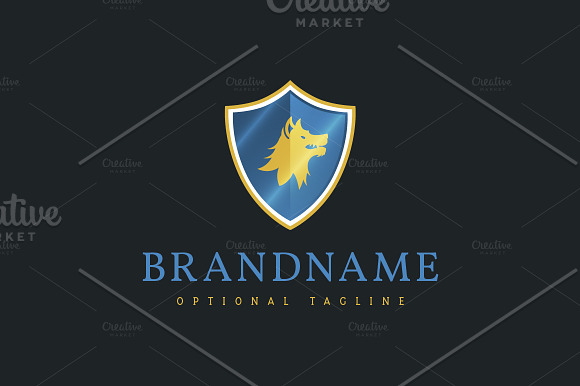 Wild Wolf Escutcheon Logo in Logo Templates - product preview 1