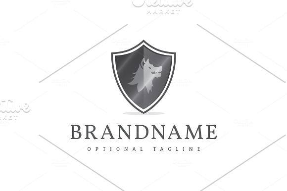 Wild Wolf Escutcheon Logo in Logo Templates - product preview 2