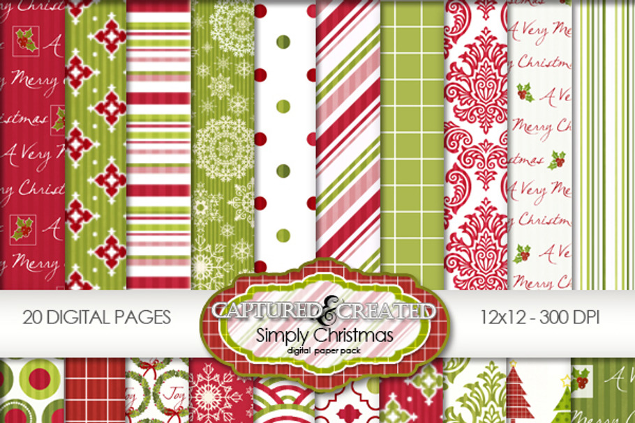 Simply Christmas: Mega Digital Paper in Patterns - product preview 8