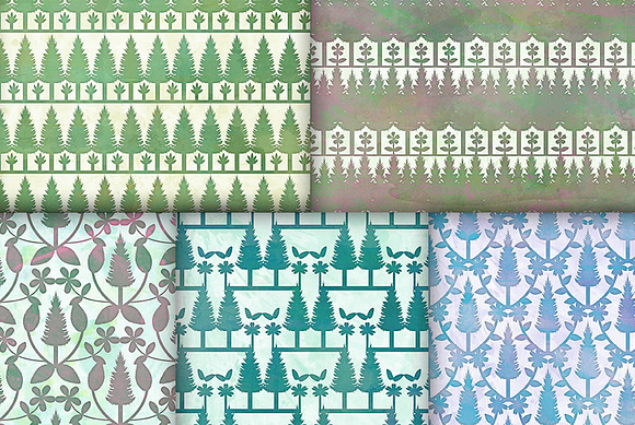 Watercolor Woodland Patterns in Patterns - product preview 2