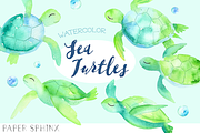 Watercolor Sea Turtles Pack