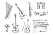 Musical instruments sketches