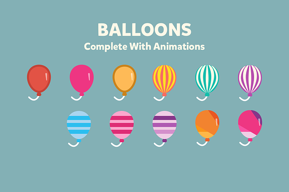 Balloon Kit - Flat 2D Game Assets in Illustrations - product preview 1