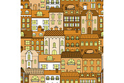 Seamless old town pattern