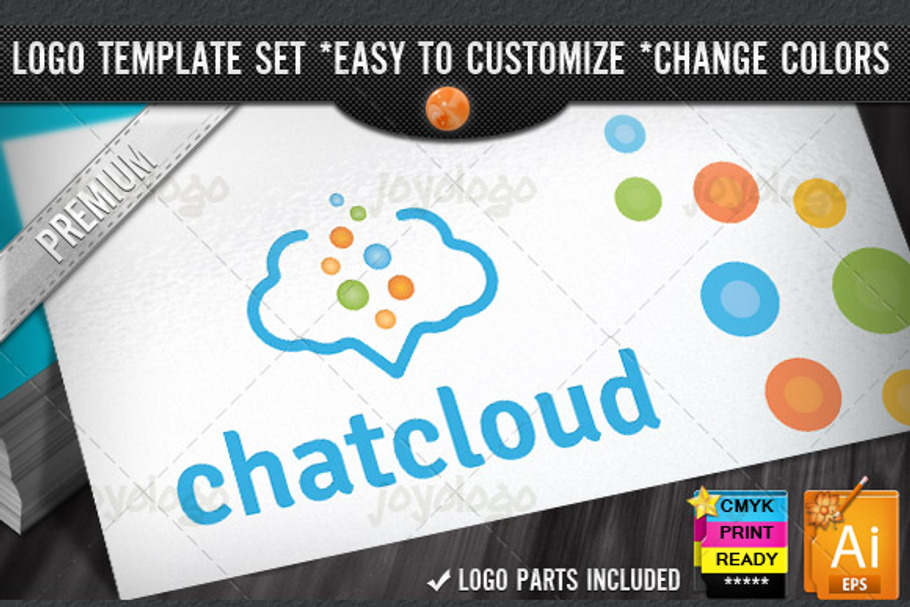 Social Media Bubble Chat Cloud Logo in Logo Templates - product preview 8