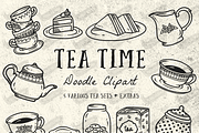 Doodle Tea Time Clip Art