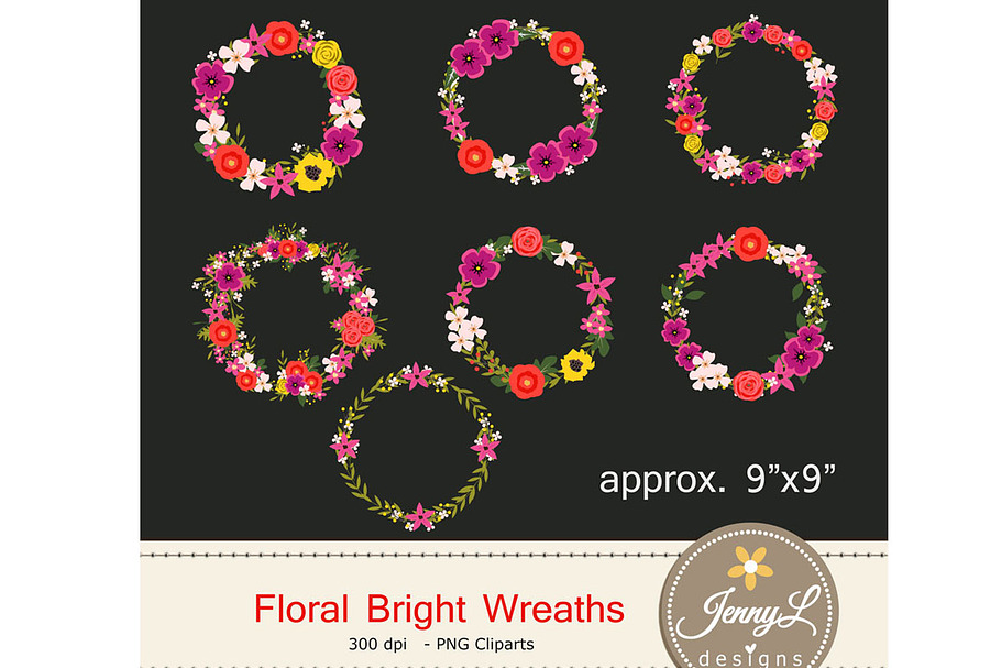 Floral Wedding Wreaths in Illustrations - product preview 8