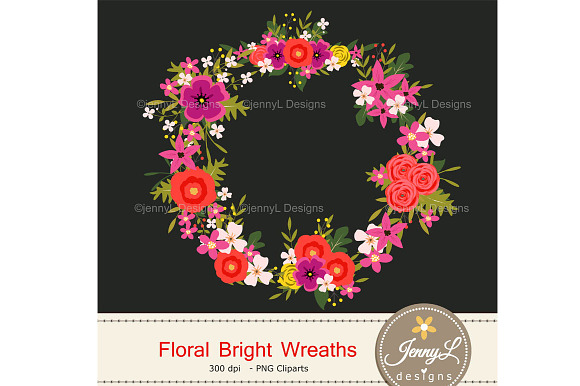 Floral Wedding Wreaths in Illustrations - product preview 2