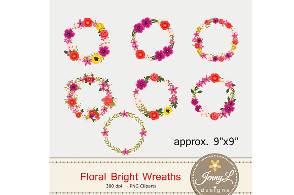 Floral Wedding Wreaths in Illustrations - product preview 3