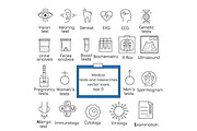 Medical tests and researches icons