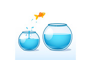 Goldfish making a leap