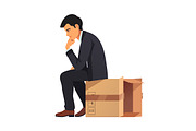 Businessman thinking outside the box
