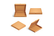 3d isometric pizza cardboard box