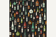 Bottles seamless pattern