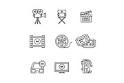 Movie, film and video icons