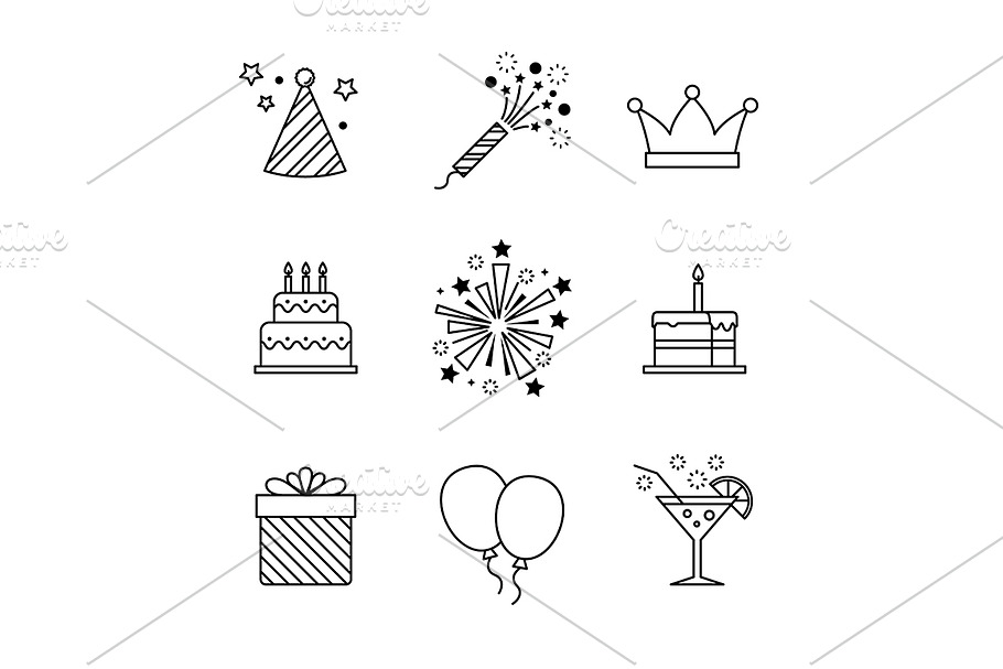 Birthday icons in Happy Birthday Icons - product preview 8