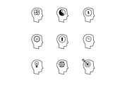 Human mind icons