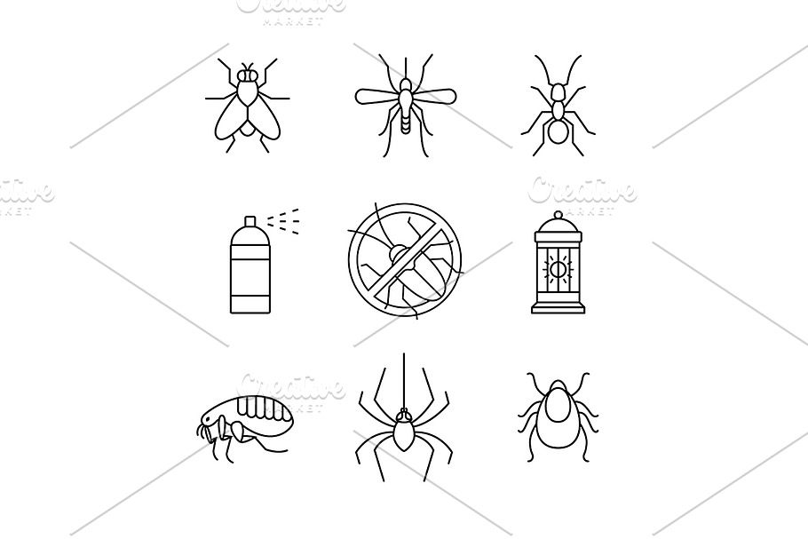 Insects control, anti pest emblem
