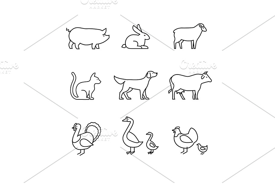 Domestic and farm animals  in Animal Icons - product preview 8