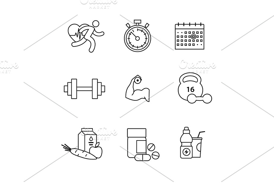 Bodybuilder, health, fitness in Health Icons - product preview 8