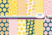 Summer Citrus Digital Lemon Patterns